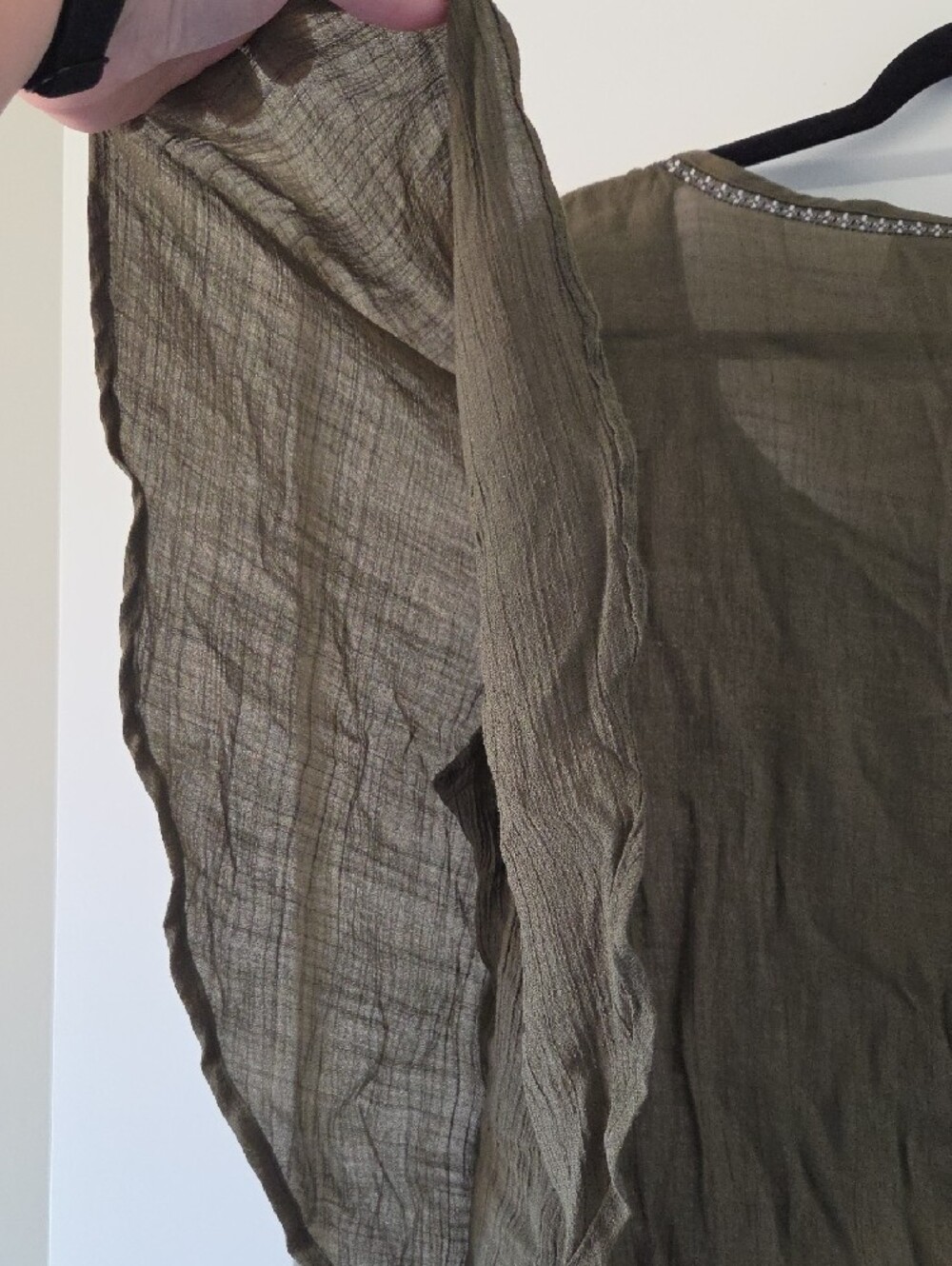 Liz Claiborne Olive Green Embroidered Peasant Tunic - Picture 4 of 4